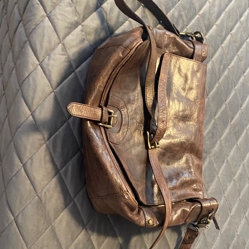 Vintage Brown Leather Messenger Bag